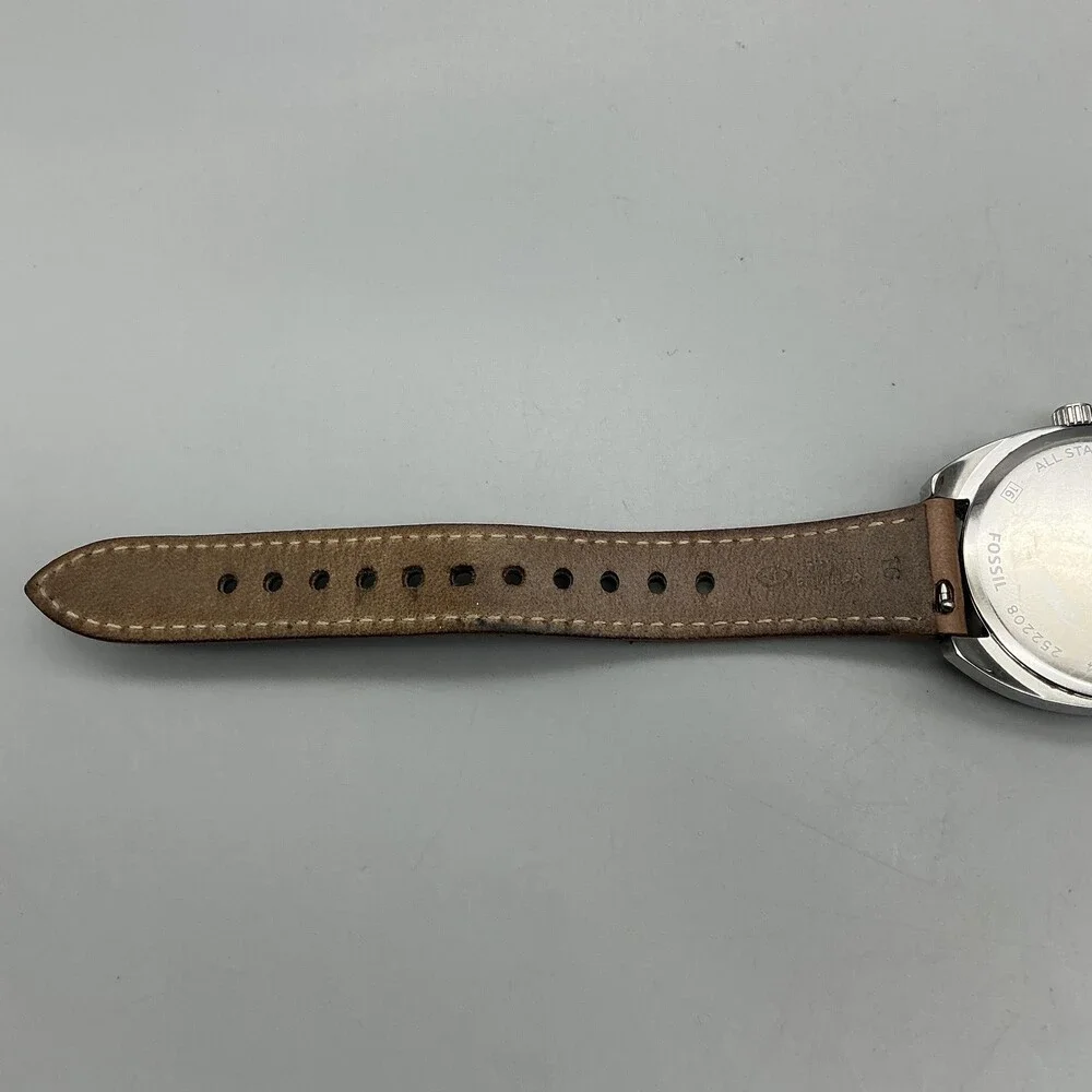 Fossil BQ3714 Womens Watch 34mm White Dial Brown Leather Solar Powered